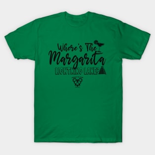 Where's the Margarita Lightning Lane? - Black T-Shirt